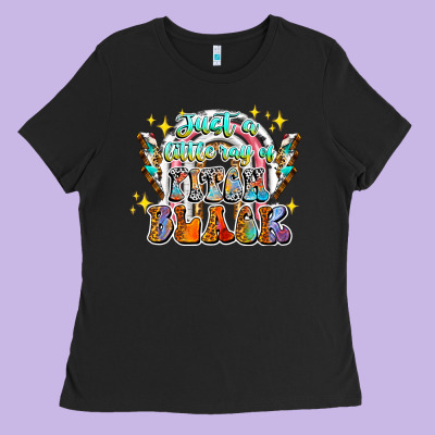 Just A Little Ray Of Pitch Black Ladies Tee Designed By Cowhidedigitalart