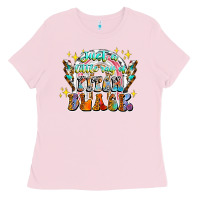 Bubblegum Pink just a little ray of pitch black Ladies Tee - CowhideDigitalArt