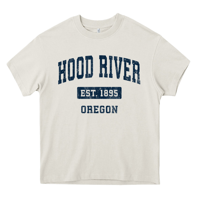 Hood River Oregon Or Vintage Sports Established Navy Design T Shirt Heavy Core Tee by linhVisuals | Teevron