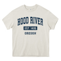 Cream hood river oregon or vintage sports established navy design t shirt Heavy Core Tee - linhVisuals