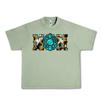 Oil Green Sunflower Cowhide Turquoise Gemstone Mom Urban Heavy Tee - Jasminsmagicworld