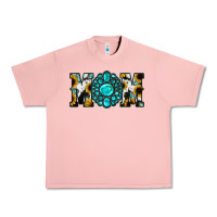 Salmon Sunflower Cowhide Turquoise Gemstone Mom Urban Heavy Tee - Jasminsmagicworld