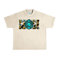 Sunflower Cowhide Turquoise Gemstone Mom Urban Heavy Tee | Teevron