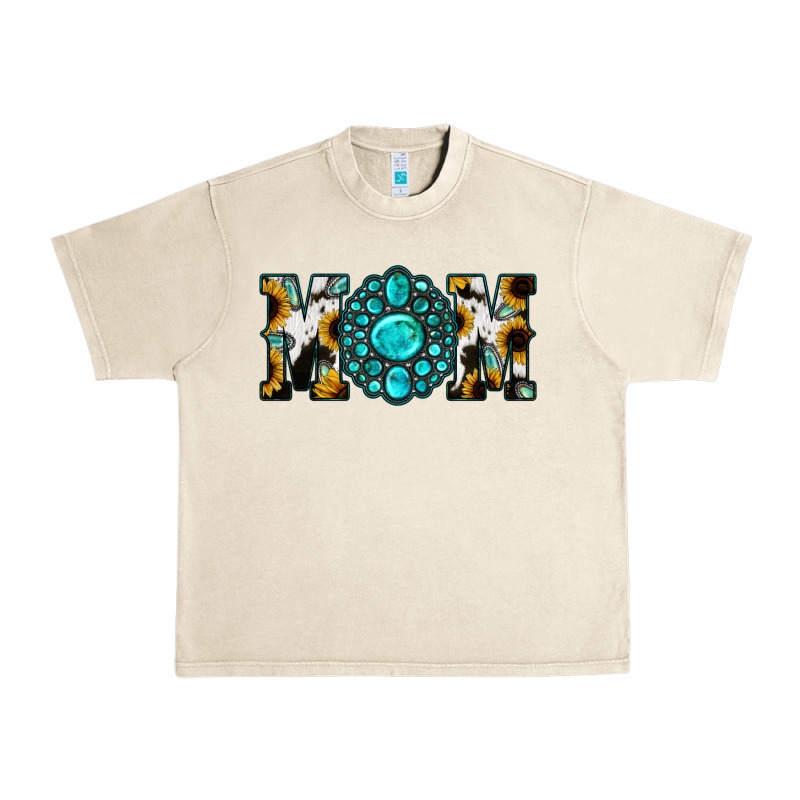 Sunflower Cowhide Turquoise Gemstone Mom Urban Heavy Tee by Jasminsmagicworld | Teevron
