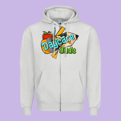 Daycare Dude Zipper Hoodie Designed By Jasminsmagicworld