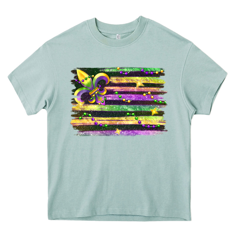 Mardi Gras Flag Heavy Core Tee by FaDigitalArtStudio | Teevron