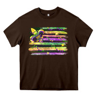 Chocolate Brown mardi gras flag Heavy Core Tee - FaDigitalArtStudio
