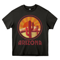 Arizona Cactus Sunset Scene Graphic T Shirt Heavy Core Tee | Teevron