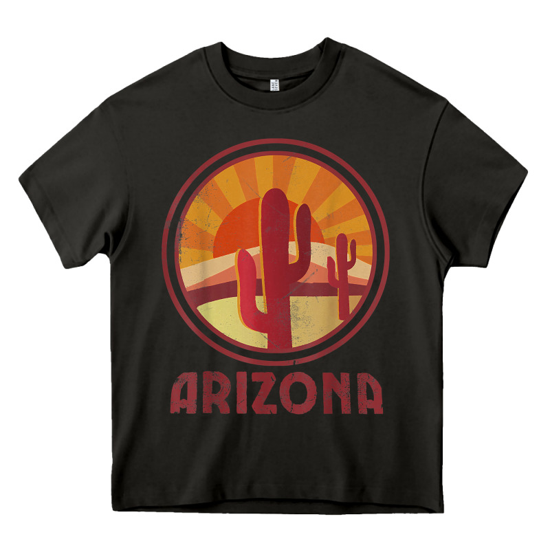 Arizona Cactus Sunset Scene Graphic T Shirt Heavy Core Tee by linhVisuals | Teevron