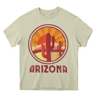 Mossy arizona cactus sunset scene graphic t shirt Heavy Core Tee - linhVisuals