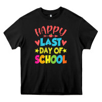Black happy last day of school teacher boys girls school last day Heavy Core Tee - linhVisuals
