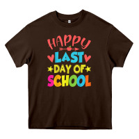 Chocolate Brown happy last day of school teacher boys girls school last day Heavy Core Tee - linhVisuals