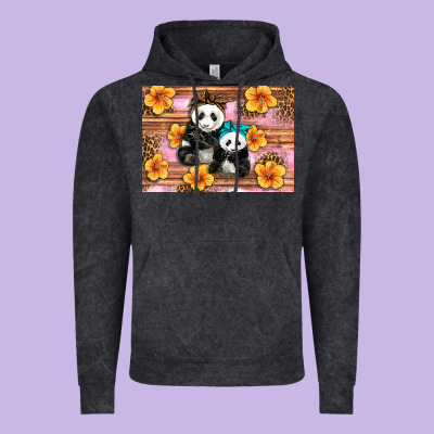 Mama Panda And Baby Panda Vintage Hoodie Designed By Artiststas