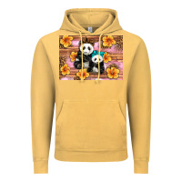 Vintage Mustard Mama Panda And Baby Panda Vintage Hoodie - Artiststas