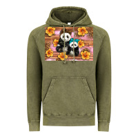 Vintage Olive Mama Panda And Baby Panda Vintage Hoodie - Artiststas