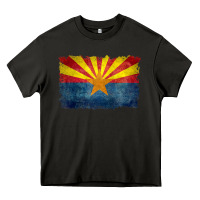 Arizona Flag In Grungy Style Raglan Baseball Tee Heavy Core Tee | Teevron