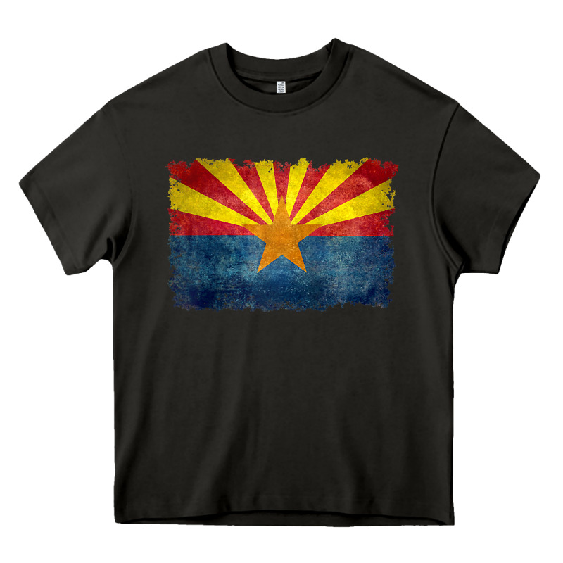 Arizona Flag In Grungy Style Raglan Baseball Tee Heavy Core Tee by linhVisuals | Teevron