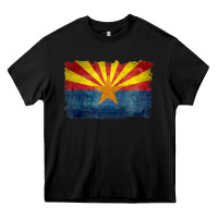 Black arizona flag in grungy style raglan baseball tee Heavy Core Tee - linhVisuals