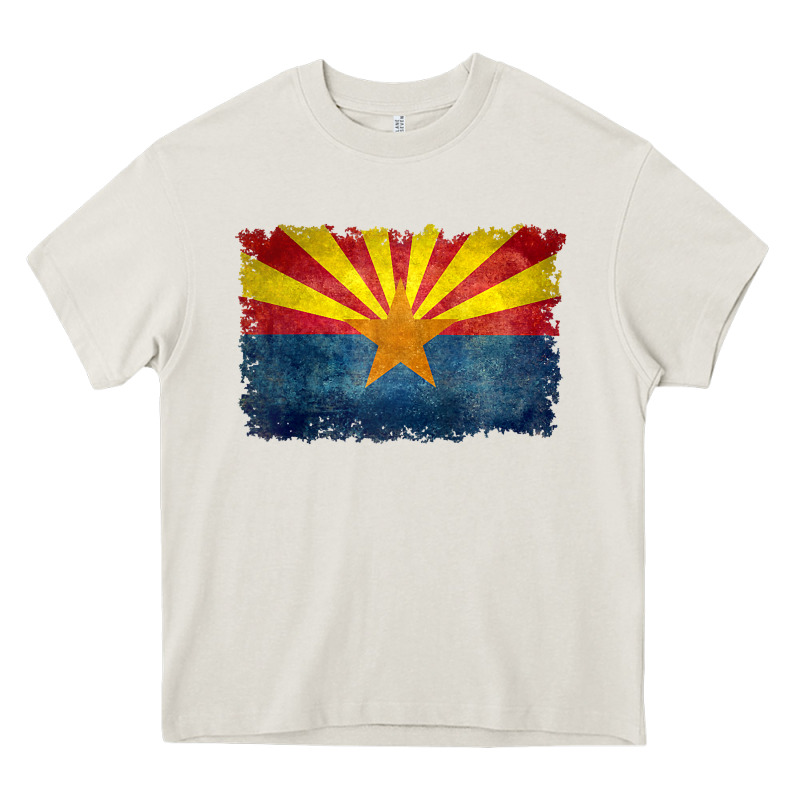 Arizona Flag In Grungy Style Raglan Baseball Tee Heavy Core Tee by linhVisuals | Teevron