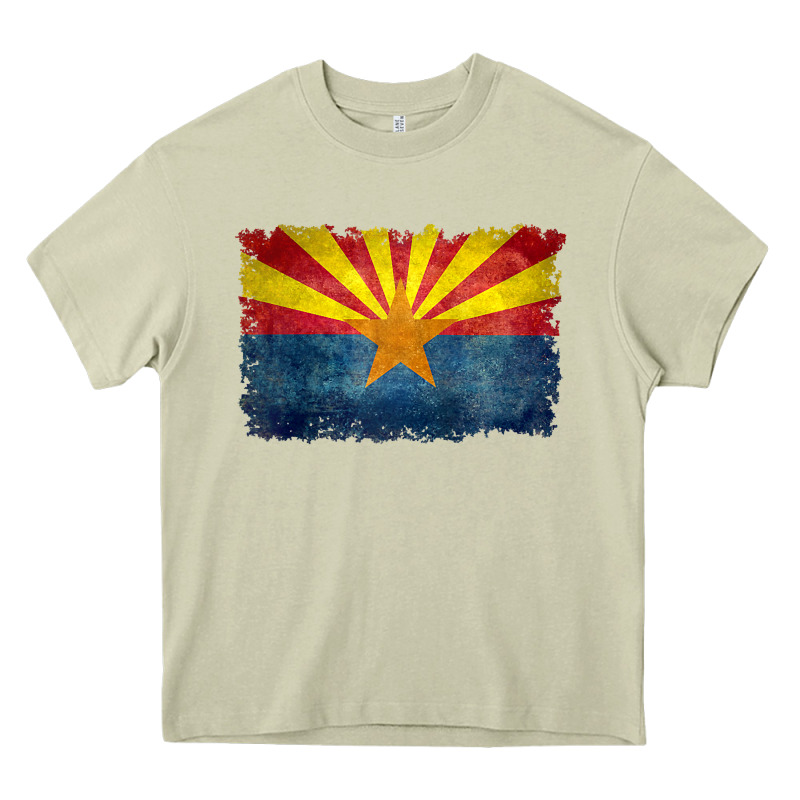 Arizona Flag In Grungy Style Raglan Baseball Tee Heavy Core Tee by linhVisuals | Teevron