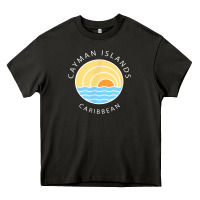 Asphalt cayman islands retro colorful ocean sunset palm tree novelty Heavy Core Tee - linhVisuals