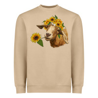 Mushroom goat with sunflower Heavyweight Sweatshirt - RanaPortraitStore