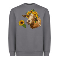 Storm goat with sunflower Heavyweight Sweatshirt - RanaPortraitStore