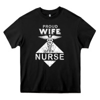 Black my husband is a nurse im a proud wife of a nurse Heavy Core Tee - linhVisuals