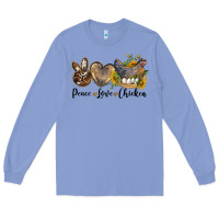 Colony Blue peace love chicken Long Sleeve Tee - LillyAllenDesigns