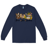 Navy peace love chicken Long Sleeve Tee - LillyAllenDesigns