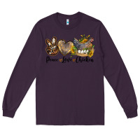 Plum peace love chicken Long Sleeve Tee - LillyAllenDesigns