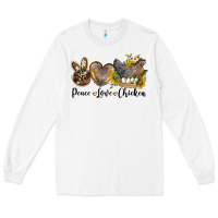 White peace love chicken Long Sleeve Tee - LillyAllenDesigns
