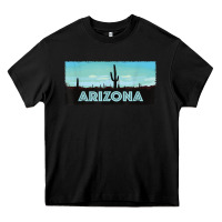 Black arizona shirt   saguaro cactus desert landscape t shirt Heavy Core Tee - linhVisuals