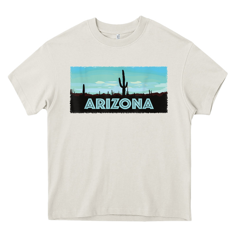 Arizona Shirt   Saguaro Cactus Desert Landscape T Shirt Heavy Core Tee by linhVisuals | Teevron