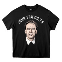 Black sports nicolas cage as john travolta Heavy Core Tee - linhVisuals