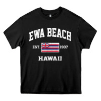 Black ewa beach hawaii hi vintage state athletic style t shirt Heavy Core Tee - linhVisuals