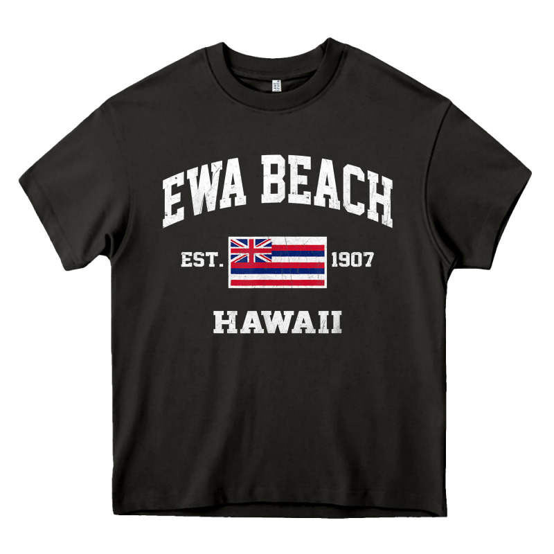 Ewa Beach Hawaii Hi Vintage State Athletic Style T Shirt Heavy Core Tee by linhVisuals | Teevron