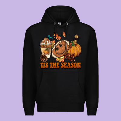 Tis The Season Football Premium Hoodie Designed By Barkaloodesign