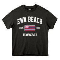 Ewa Beach Hawaii Hi Vintage State Athletic Style T Shirt Heavy Core Tee | Teevron