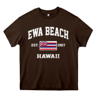 Chocolate Brown ewa beach hawaii hi vintage state athletic style t shirt Heavy Core Tee - linhVisuals