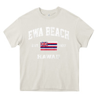 Cream ewa beach hawaii hi vintage state athletic style t shirt Heavy Core Tee - linhVisuals
