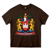 Chocolate Brown wigan warriors Heavy Core Tee - linhVisuals