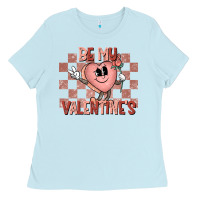 Baby Blue Be My Valentines Ladies Tee - CowhideDigitalArt
