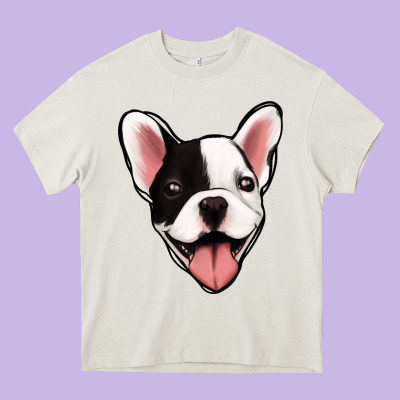 French Bulldog Heavy Core Tee Designed By Jasminsmagicworld