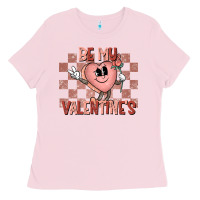Bubblegum Pink Be My Valentines Ladies Tee - CowhideDigitalArt