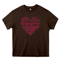 Chocolate Brown cute love heart kindergarten teacher valentines day womens Heavy Core Tee - linhVisuals