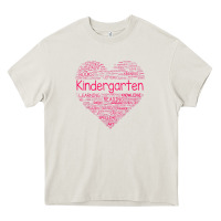 Cream cute love heart kindergarten teacher valentines day womens Heavy Core Tee - linhVisuals