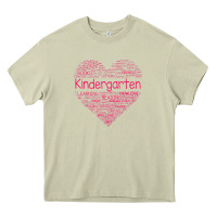 Cute Love Heart Kindergarten Teacher Valentines Day Womens Heavy Core Tee | Teevron