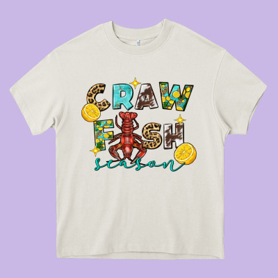 Crawfish Season Heavy Core Tee Designed By Fadigitalartstudio