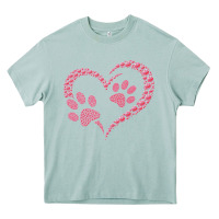 Arona funny valentine day gift t  shirt paw print heart dog cat owner lover Heavy Core Tee - linhVisuals